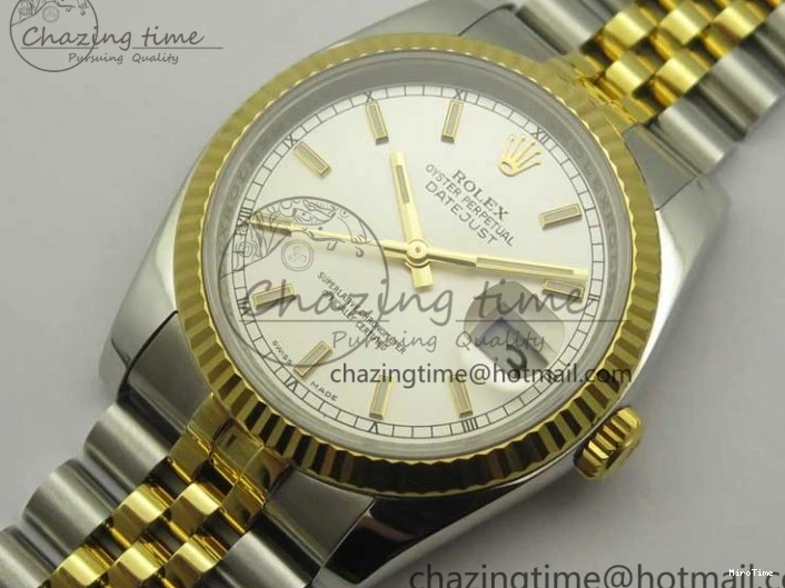 MiroTime 0519 DateJust 36 SS YG 126233 ARF 1:1 Best Edition Silver Dial Stick Markers on SS YG Jubilee Bracelet SH Elegant 3430